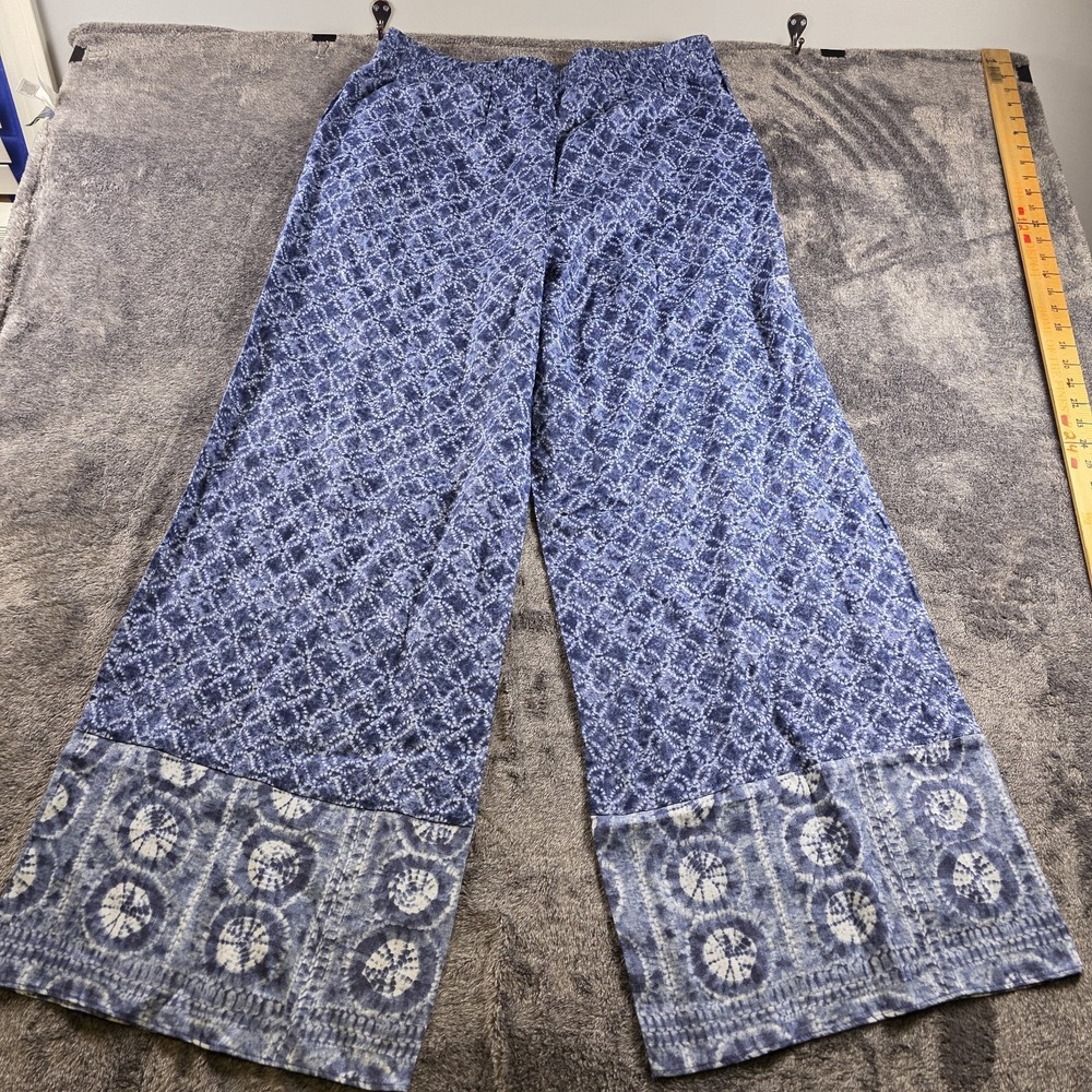 Ralph Lauren Geo Print Linen Wide Leg Trouser Pant Size XL Boho Chic Retro Hippi - Picture 9 of 10